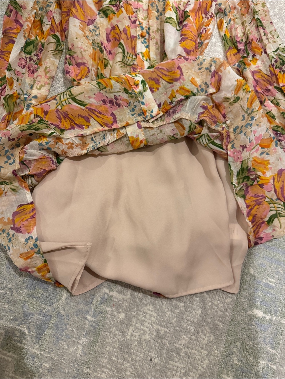 Fate Floral Tiered Long-Sleeve Dress - Pink, Yellow & Green - Picture 4 of 4
